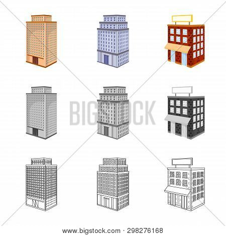 Vector Illustration Of Construction And Building Logo. Set Of Construction And Estate Vector Icon Fo