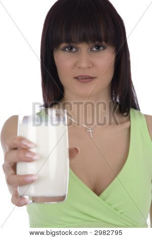 Woman With A Glass Of Milk