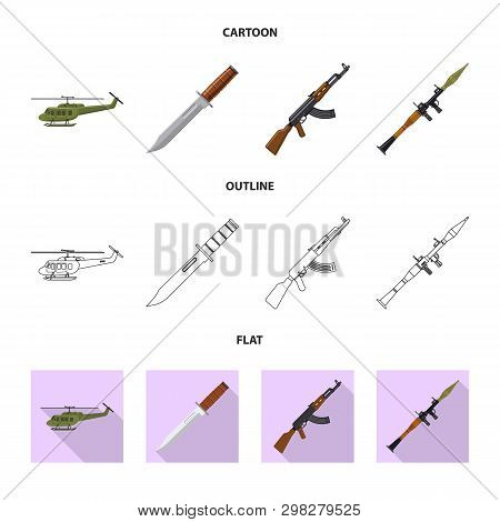 Vector Illustration Of Weapon And Gun Logo. Collection Of Weapon And Army Stock Vector Illustration.