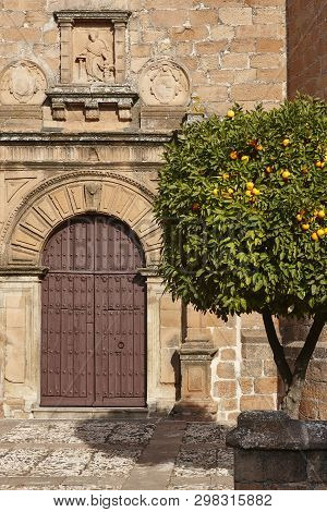 San Mateo Church Facade In Banos Encina. Jaen, Spain