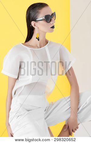 Confident Vogue Model In White