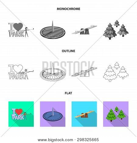 Vector Illustration Of Urban And Street Sign. Collection Of Urban And Relaxation Stock Symbol For We