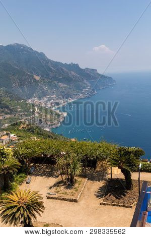 View Over Gulf Of Salerno From Villa Rufolo, Ravello, Campania, Italy