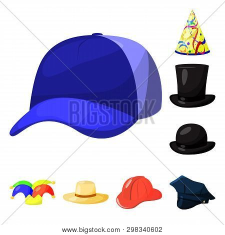 Isolated Object Of Headgear And Napper Icon. Collection Of Headgear And Helmet Vector Icon For Stock