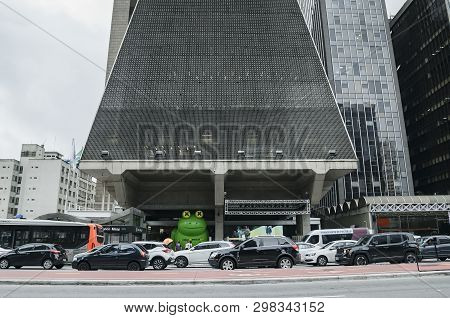 Sao Paulo Sp, Brazil - March 01, 2019: Building At Paulista Avenue Of Centro Cultural Fiesp - Ciesp,