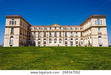 Marsiglia,francia-april,2018 : View Of The Facade Of The Palace Of Pharo / The Palace Of Pharo Is Lo