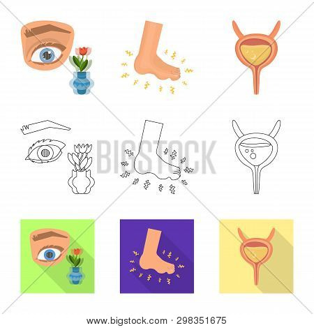 Isolated Object Of Diet And Treatment  Sign. Set Of Diet And Medicine Stock Vector Illustration.