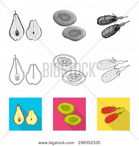 Vector Illustration Of Food  And Raw  Icon. Set Of Food  And Nature   Stock Vector Illustration.