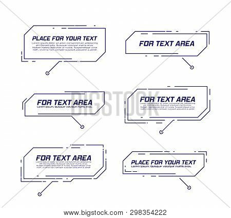Digital Callouts Titles. Set Of Hud Futuristic Sci Fi Frame Template. Layout Element For Web, Brochu