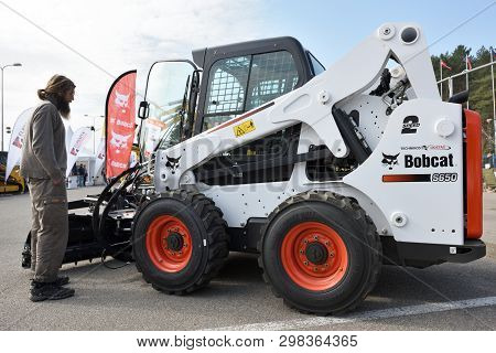 Vilnius, Lithuania - April 25: Bobcat Heavy Duty Equipment Vehicle And Logo On April 25, 2019 In Vil