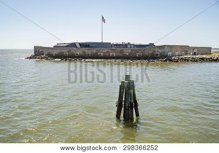 View From The Boat Of Fort Sumter National Monument In Charleston Sc. Usa