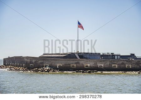 View From The Boat Of Fort Sumter National Monument In Charleston Sc. Usa