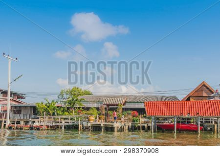 Chanthaburi, Thailand: April 16, 2019 Scenery Of Fishing Village (the No-land Village) On April 16,2