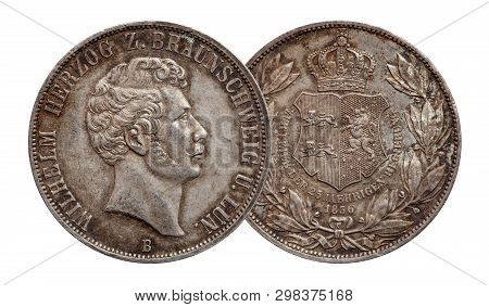 Germany German Silver Coin 2 Two Thaler Double Thaler Brunswick And Lueneburg Minted 1856