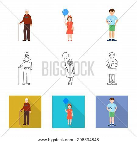Vector Design Of Character And Avatar  Icon. Collection Of Character And Portrait Vector Icon For St