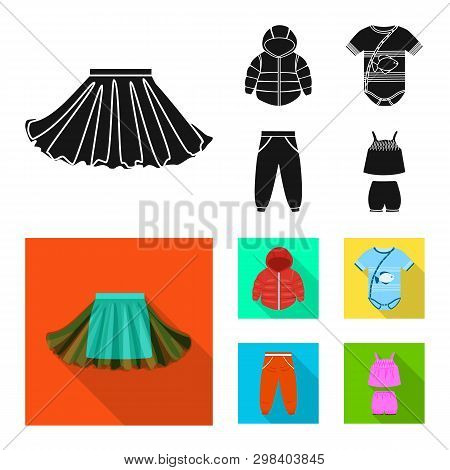 Vector Illustration Of Fashion And Garment Icon. Collection Of Fashion And Cotton Vector Icon For St