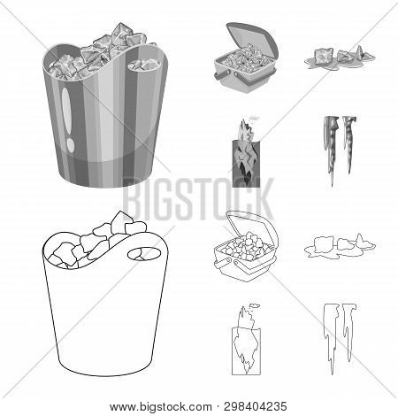 Vector Illustration Of Texture  And Frozen  Icon. Set Of Texture  And Transparent  Stock Symbol For 