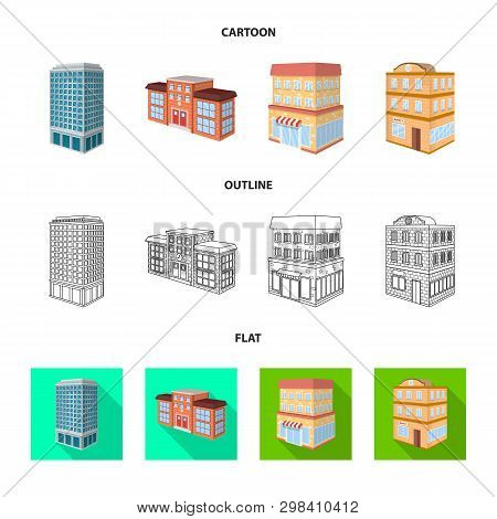 Vector Illustration Of Construction And Building Sign. Set Of Construction And Estate Stock Vector I