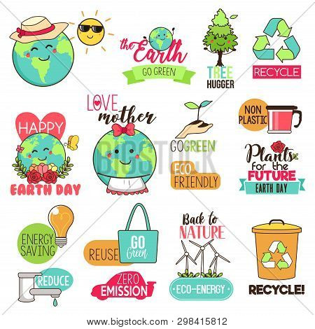 A Vector Illustration Of Save The Earth Happy Earth Day Cliparts
