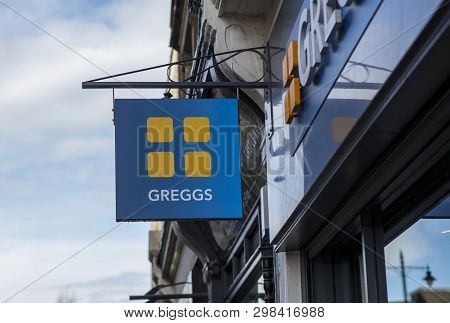 Greggs Sign In The City Centre, Nottingham, Nottinghamshire, Uk - 3rd April 2018