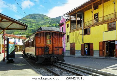 Alausi, Ecuador - February 18, 2015: Tourist Railway From Alausi To Nariz Del Diablo Or Devil Nose. 
