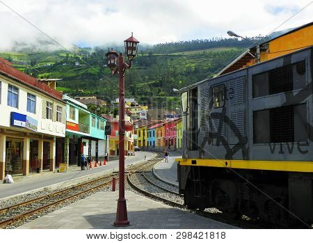 Alausi, Ecuador - February 18, 2015: Tourist Railway From Alausi To Nariz Del Diablo Or Devil Nose. 