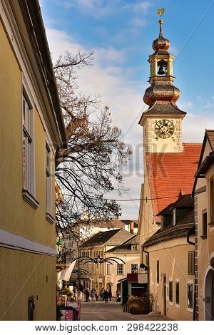 Historical Center During Christmas Time. Town Of Moedling, Lower Austria.