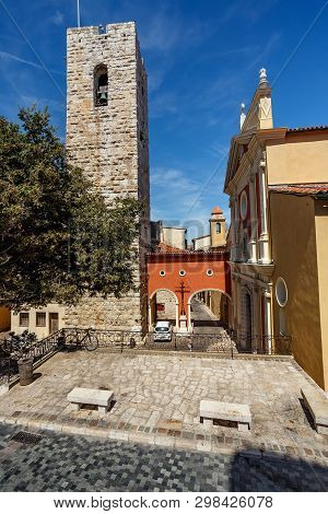 Antibes, France - 15 August, 2017: Castle Grimaldi, Pablo Picasso Museum In The Old Town Of Antibes