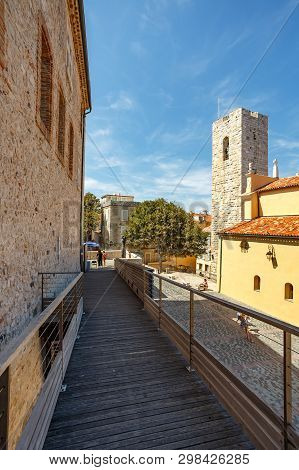 Antibes, France - 15 August, 2017: Castle Grimaldi, Pablo Picasso Museum In The Old Town Of Antibes