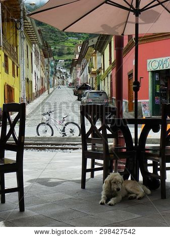 Alausi, Ecuador - February 18, 2015: Andean City Alausi, Chimborazo Province. View At Street At Hist