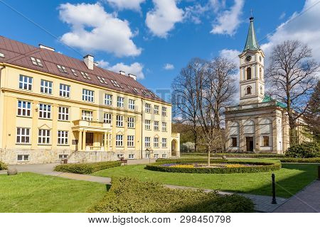 View Of Hoff Square In Wisla In Beskid Mountains, Southern Poland