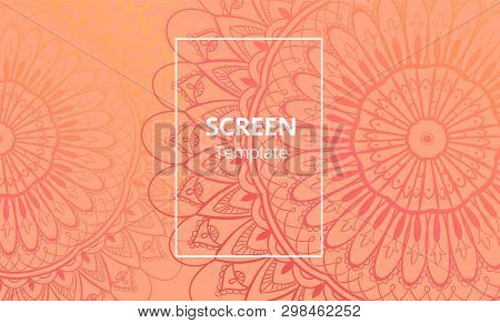 Computer Screen Design Template With Sofisticated Mandala. Ethnic Mandala Ornament.