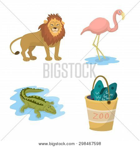 Vector Design Of Zoo  And Park Sign. Collection Of Zoo  And Animal Vector Icon For Stock.