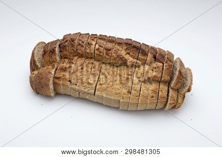 French Traditional Bread, Images Made In The Studio On A White Background