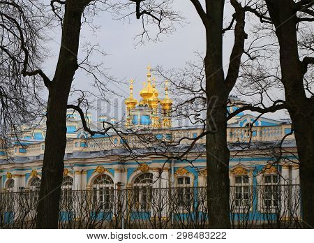 The Beautiful Catherine Palace In The Park Russia