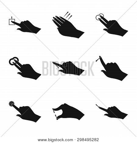 Vector Illustration Of Touchscreen And Hand Logo. Collection Of Touchscreen And Touch Stock Vector I