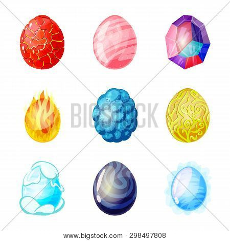 Vector Illustration Of Dinosaur  And Magic  Icon. Collection Of Dinosaur  And Fantasy Stock Vector I