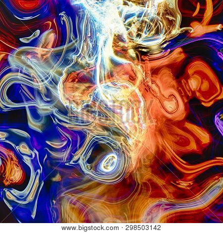 Detailed Rendiring Of Flame Fractal For Art, Illustration And Design