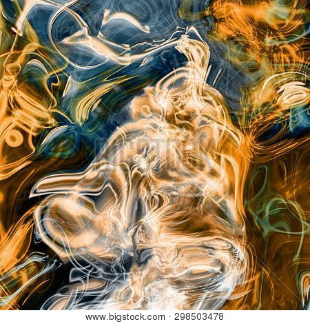 Detailed Rendiring Of Flame Fractal For Art, Illustration And Design