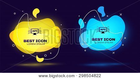 Black Computer Api Interface Icon Isolated. Application Programming Interface Api Technology. Softwa