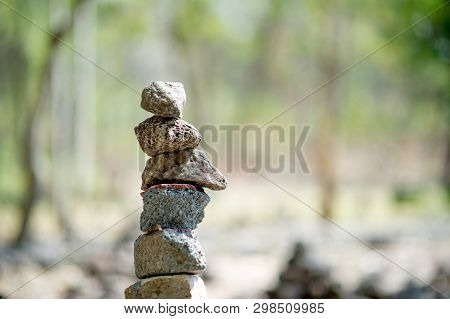The Stones That Are Laid Against Each Other Are Like Unity And Teamwork.team Concept With Copy Space