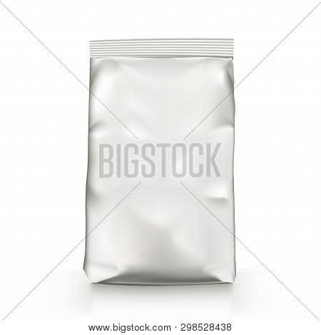 White Blank Pouch. Pack For Cereal Or Grains