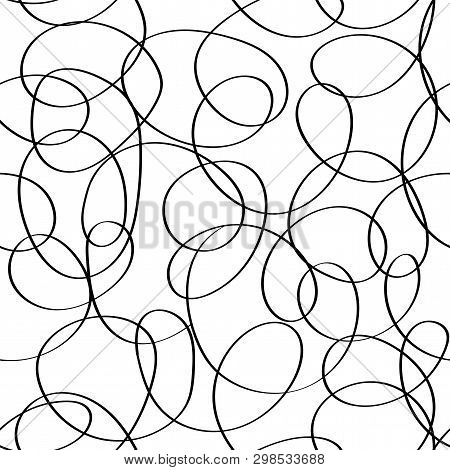 Vector Doodle Abstract Seamless Scribble Background. Fantasy Modern Tangled Pattern. Vibrant Art Cha