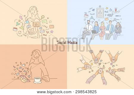 People Using Social Media Networks, Online Chatting, Workflow Management Software, Digital Marketing