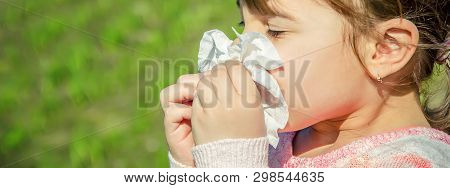 Seasonal Allergy In A Child. Coryza. Selective Focus.