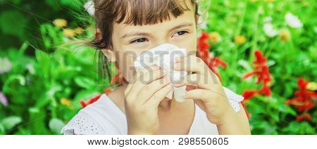 Seasonal Allergy In A Child. Coryza. Selective Focus.