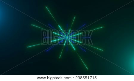Abstract Neon Lines, Computer Generated Background, 3d Render Background