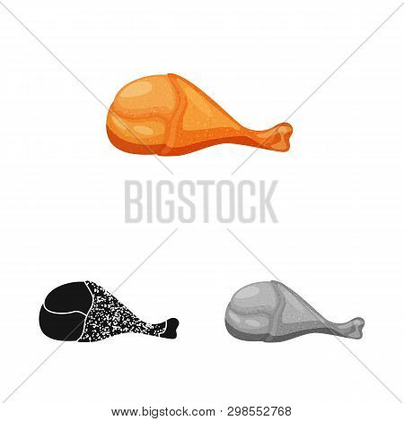 Vector Design Of Leg And Chicken Symbol. Set Of Leg And Skin Stock Vector Illustration.
