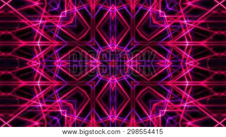 Abstract Neon Lights. 3d Rendering Background. Digital Backdrop
