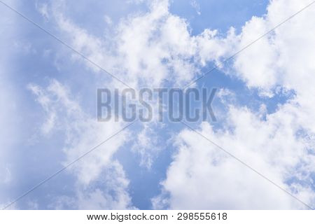 Sky Landscape. Blue Sky Background With White Dramatic Clouds, Dramatic Cloudy Sky Scene. Sky Landsc